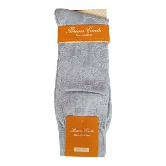 BRUNO CONTE MEN'S LIGHT BLUE SILKY DRESS SOCK FASHION COLORS . BCS2004. - Picture 1 of 4